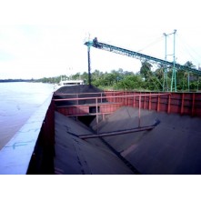 Self unloading barge for sand or coal