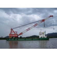100T floating crane barge
